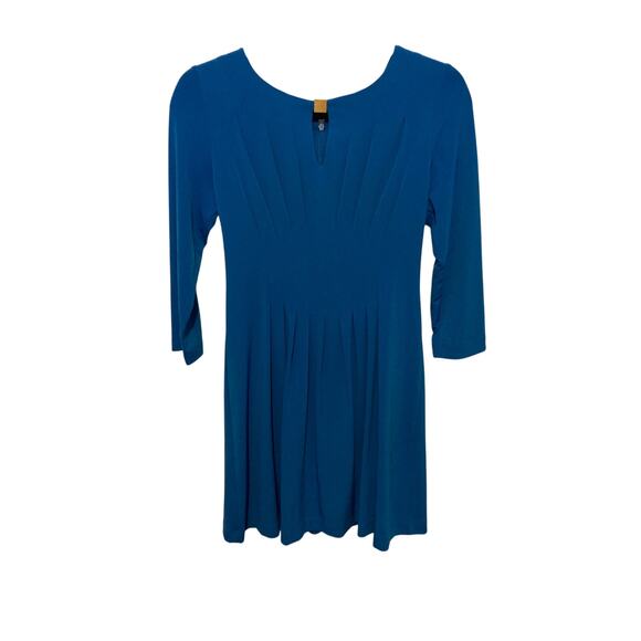 Tahari Petite Peephole Women's Pleated Wrap Dress Modest Special Occasion Mini - Picture 2 of 6